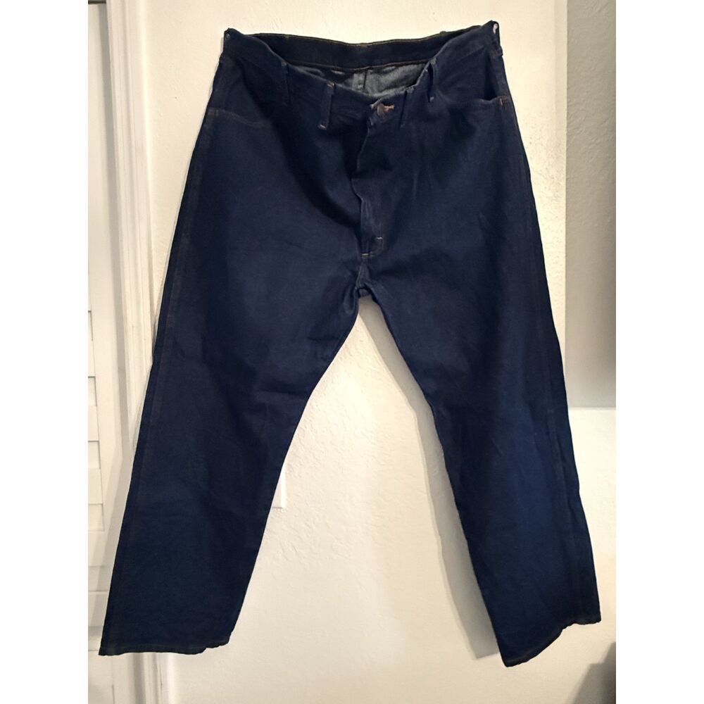 Wrangler 46x30 Relaxed Fit Dark Wash Denim Jeans Big Size Mens